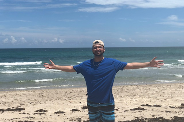 Abbas at the beach.