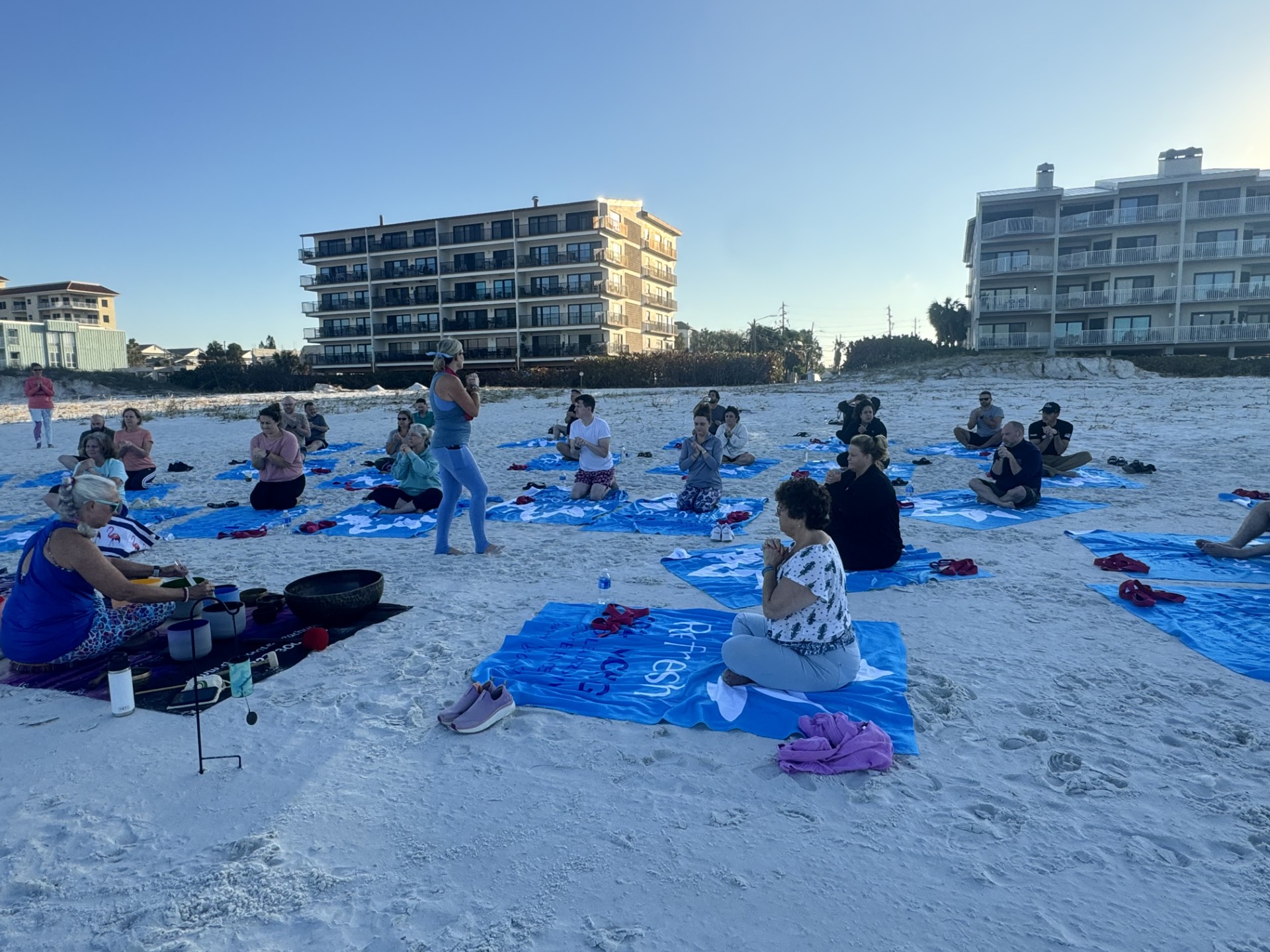 Yoga on the beach in Clear Water FL.