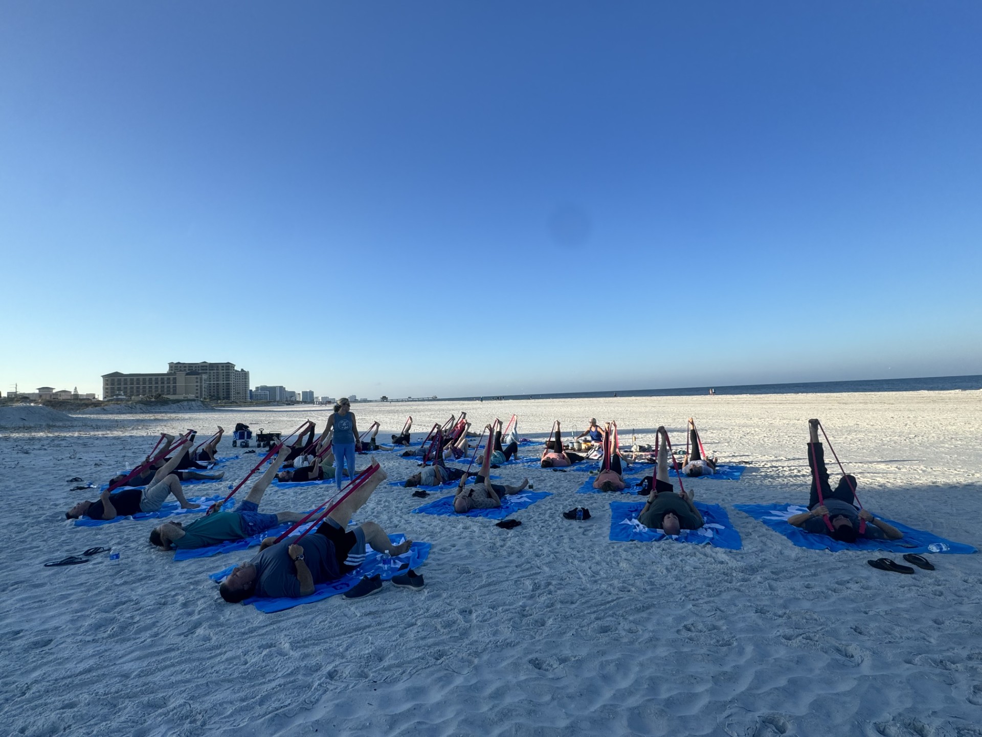 Yoga on the beach in Clear Water FL.